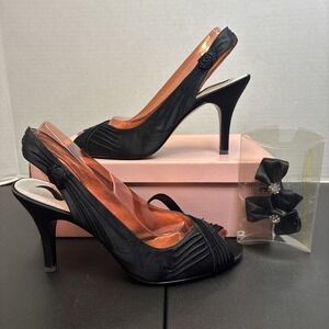 Nina Black Luster  Finn LS 4 Inch Heel Women's Size 8.5